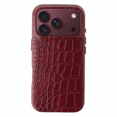 Selencia Croco Backcover met MagSafe Apple iPhone 18 Pro / 17 Pro - Burgundy