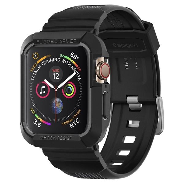 Spigen Rugged Armor Pro Case voor de Apple Watch 44 mm 45 mm Zwart Smartphonehoesjes