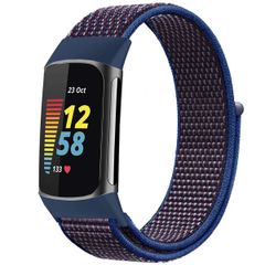 imoshion Nylon bandje Fitbit Charge 5 - Maat L - Blauw