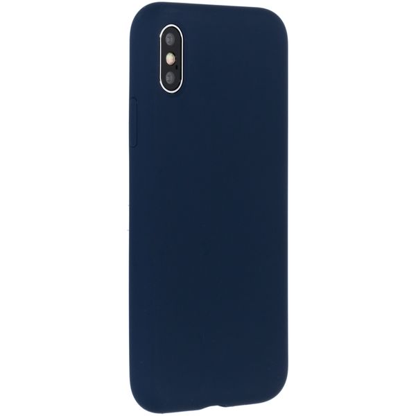 Accezz Liquid Silicone Backcover Apple iPhone X / Xs - Donkerblauw