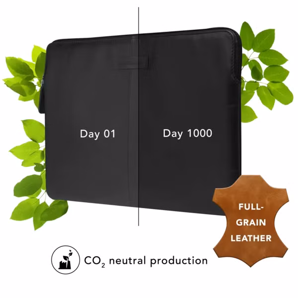 dbramante1928 Skagen Pro - Laptop hoes 14 inch - Echt leer - Apple MacBook Air 15 inch - Black