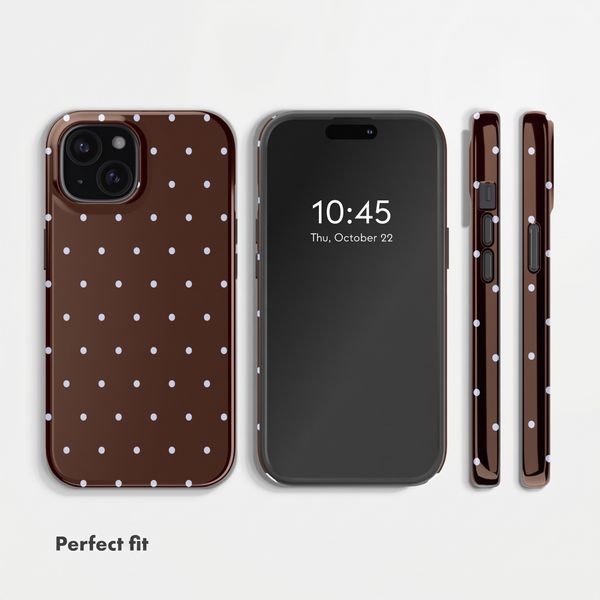 Selencia Vivid Back Cover with MagSafe Apple iPhone 15 - Happy Dots Chocolate