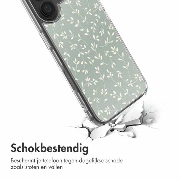imoshion Design hoesje Apple iPhone 16 - Smoke Green Flowers