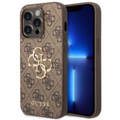 Guess 4G Metal Logo Backcover iPhone 15 Pro - Bruin