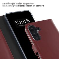 Selencia Echt Leren Bookcase Samsung Galaxy S25 - Burgundy