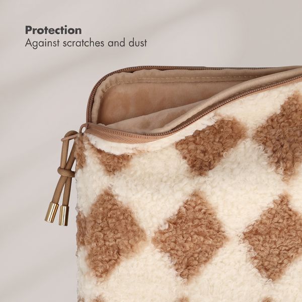 Selencia Teddy Laptop hoes 13-14 inch - Laptopsleeve - Checks