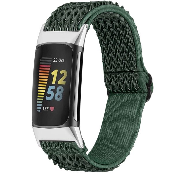 imoshion Elastisch nylon bandje Fitbit Charge 5 / Charge 6 - Groen