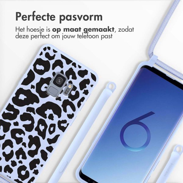 imoshion Siliconen design hoesje met koord Samsung Galaxy S9 - Animal Lila