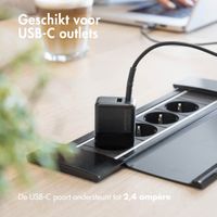 imoshion Braided USB-C naar USB-C kabel - 0,25 meter - Zwart