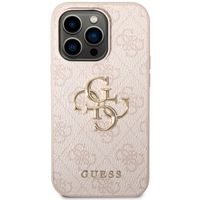 Guess 4G Metal Logo Backcover Apple iPhone 14 Pro - Roze