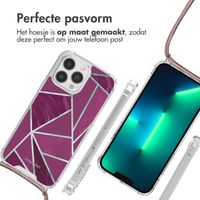 imoshion Design hoesje met koord iPhone 13 Pro Max - Bordeaux Graphic