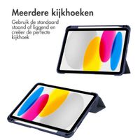 imoshion Trifold Hardcase Bookcase Apple iPad 11 (2025) 11 inch A16 / iPad 10 (2022) 10.9 inch - Donkerblauw