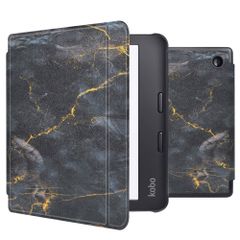 imoshion Design Slim Hard Case Sleepcover met stand Kobo Libra 2 / Tolino Vision 6 - Black Marble