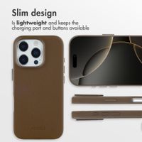 Accezz Leather Back Cover with MagSafe Apple iPhone 16 Pro - Coffee Brown