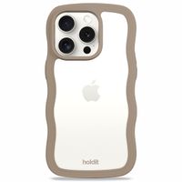 Holdit Wavy Case iPhone 15 Pro - Mocha Brown / Transparent