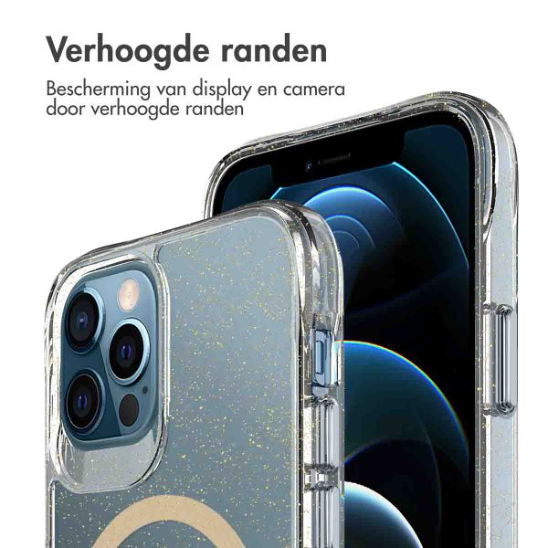 imoshion Clear Glitter Backcover met MagSafe Apple iPhone 12 (Pro) - Goud