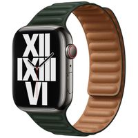 Apple Leather Link Apple Watch Series 1 t/m 9 / SE (38/40/41 mm) | Series 10 / 11 (42 mm) - Maat M/L - Sequoia Green