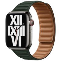 Apple Leather Link Apple Watch Series 1 t/m 9 / SE (38/40/41 mm) | Series 10 (42 mm) - Maat M/L - Sequoia Green