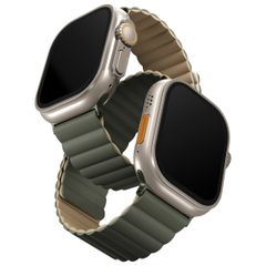 Uniq Revix dubbelzijdig bandje Apple Watch Series 1 t/m 10 / SE / Ultra (2) (44/45/46/49 mm) - Moss Green / Tan