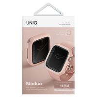 Uniq Moduo Apple Watch Case met uitwisselbare Bezel Apple Watch 4-9 / SE - 44/45 mm - Blush (Pink/White)