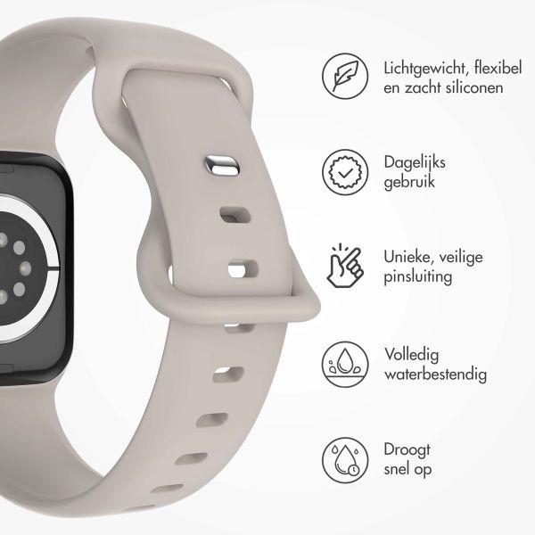 imoshion Siliconen⁺ bandje Apple Watch Series 1 t/m 10 / SE / Ultra (2) (44/45/46/49 mm) - Stone - Maat M/L