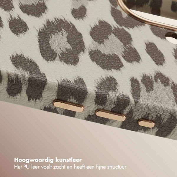 Selencia Sabi Backcover Panterprint met MagSafe Apple iPhone 17 - Soft Ivory