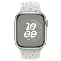 Apple Nike Sport Band Apple Watch Series 1 t/m 9 / SE (38/40/41 mm) | Series 10 / 11 (42 mm) - Maat M/L - Pure Platinum