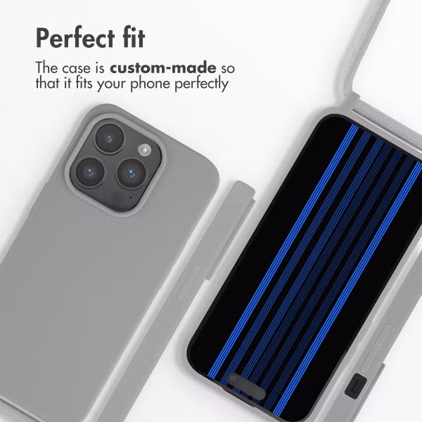 imoshion Siliconen hoesje met koord Apple iPhone 15 Pro - Lichtgrijs