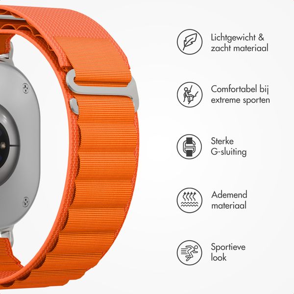 Accezz Nylon Alpine bandje Samsung Galaxy Watch 9 (40/44mm) / Watch 8 (40/44mm) / Classic (46mm) - Oranje