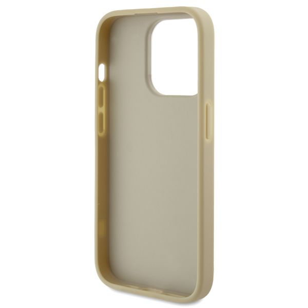Guess 4G Metal Logo Glitter Backcover Apple iPhone 15 Pro - Goud