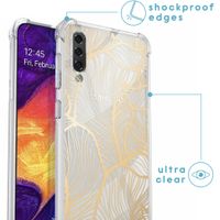 imoshion Design hoesje met koord Samsung Galaxy A50 - Bladeren - Goud