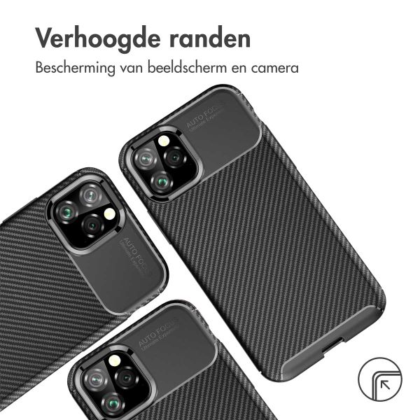 imoshion Carbon Softcase Backcover iPhone 11 Pro Max - Zwart