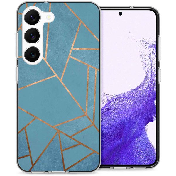 imoshion Design hoesje Samsung Galaxy S23 - Grafisch Koper / Blauw