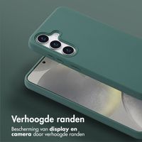 Selencia Siliconen hoesje met afneembaar koord Samsung Galaxy S25 - Donkergroen