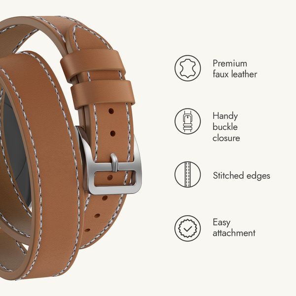 Selencia Élan Double strap band Apple Watch | 38/40/41/42 mm - Light Brown