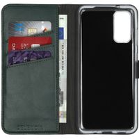 Selencia Echt Leren Bookcase Samsung Galaxy S20 - Groen