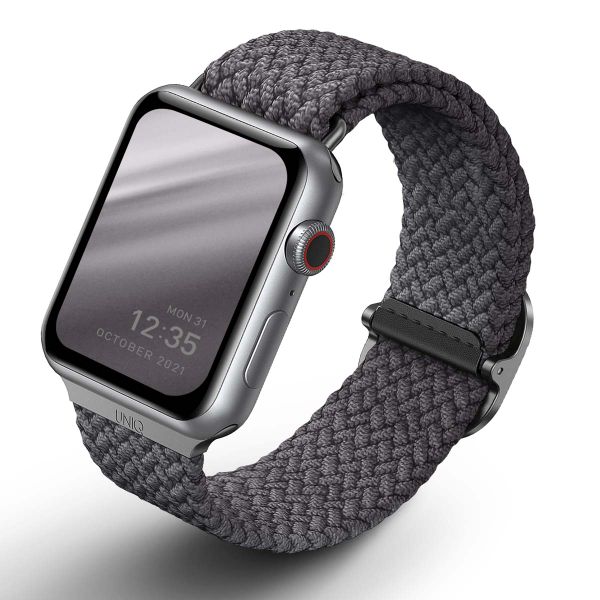 Uniq Aspen Braided bandje Apple Watch Series 1 t/m 11 / SE / Ultra (44/45/46/49 mm) - Granite Grey