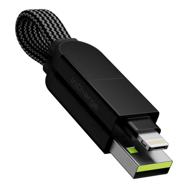 Rolling Square inCharge® X 6-in-1 sleutelhanger oplaadconnector - Black