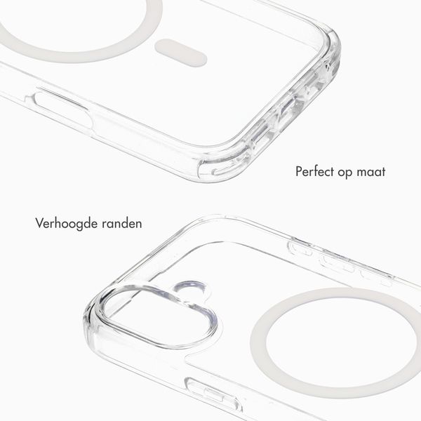 Selencia Rivièra MagSafe Backcover met afneembare haakjes Apple iPhone 16 - Transparant
