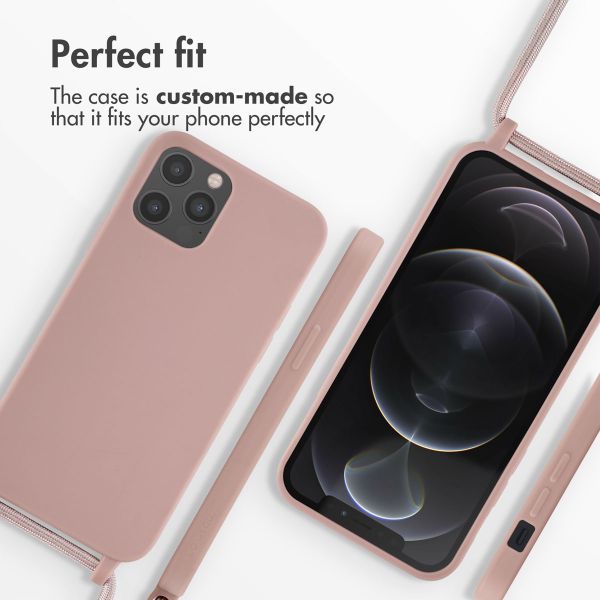 imoshion Silicone Case with Strap Apple iPhone 12 (Pro) - Sand Pink
