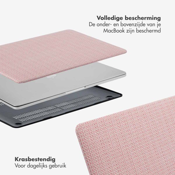 Selencia Geweven Cover Apple MacBook Air 13 inch (2018-2020) - Roze