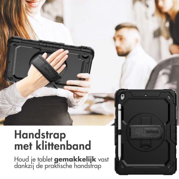 Accezz Rugged Backcover met schouderstrap Apple iPad 9 (2021) 10.2 inch / iPad 8 (2020) 10.2 inch / iPad 7 (2019) 10.2 inch - Zwart