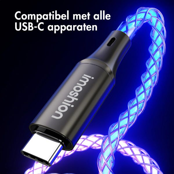 imoshion Lichtgevende Snellaadkabel RGB - USB-C naar USB-C kabel - 1 meter