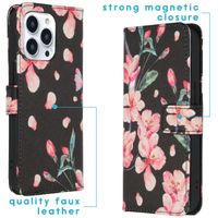 imoshion Design Softcase Bookcase iPhone 13 Pro - Blossom Black