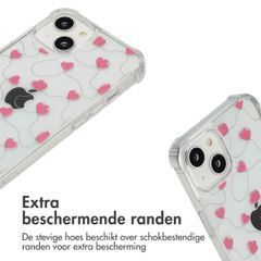 imoshion Design hoesje met koord Apple iPhone 14 - Dusty Rose Connected Hearts