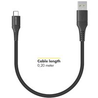 Accezz USB-C naar USB kabel iPhone 15 Plus - 0,2 meter - Zwart