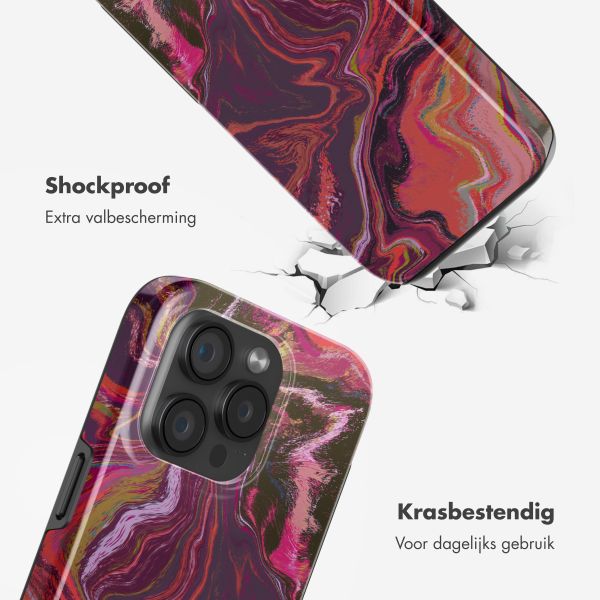 Selencia Vivid Tough Backcover met MagSafe iPhone 15 Pro - Marble Purple