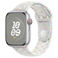 Apple Nike Sport Band Apple Watch Series 1 t/m 10 / SE / Ultra (2) (44/45/46/49 mm) - Maat M/L - Pure Platinum