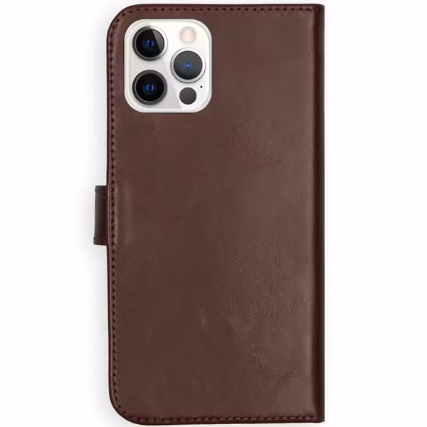 Selencia Echt Leren Bookcase Apple iPhone 12 (Pro) - Bruin
