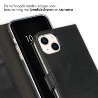 Selencia Echt Leren Bookcase iPhone 13 - Zwart